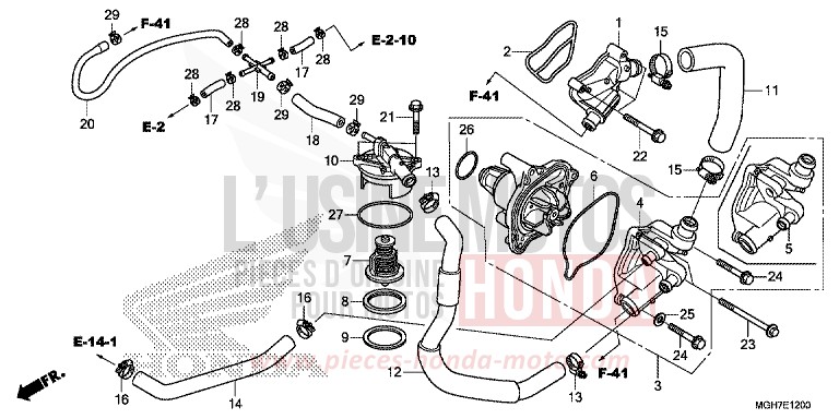 POMPE A EAU de VFR1200X "Crosstourer" Méca PEARL GLARE WHITE (NHB53B) 2015